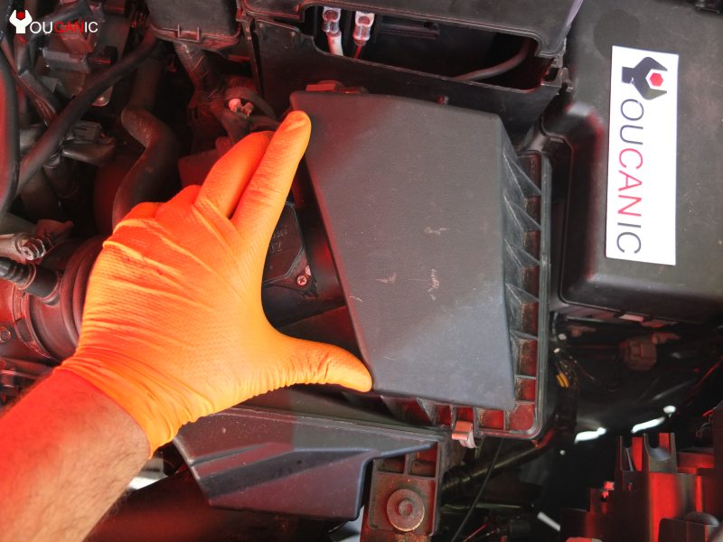 location of mazda engine air filter